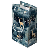 Snowy Night Deer Field スモールペーパーバッグ (裏面アングル)