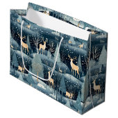 Snowy Night Deer Field ラージペーパーバッグ (正面アングル)