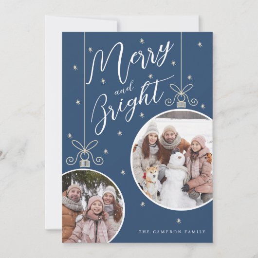 Snowy Ornament Christmas Card 招待状 (正面)