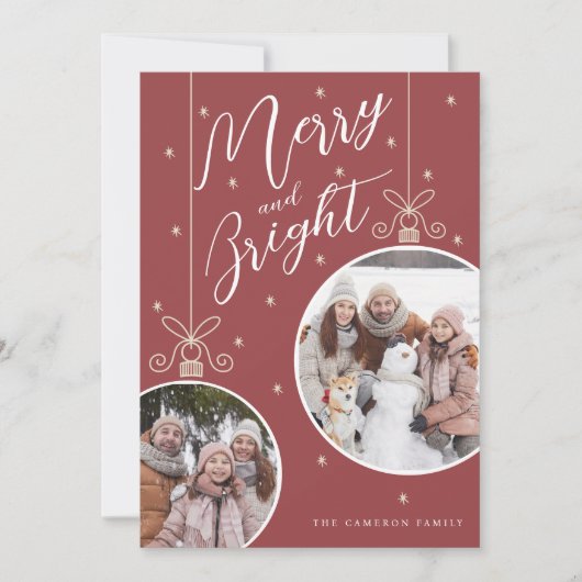 Snowy Ornament Christmas Card 招待状 (正面)