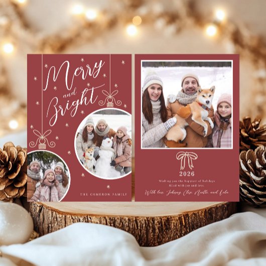 Snowy Ornament Christmas Card 招待状