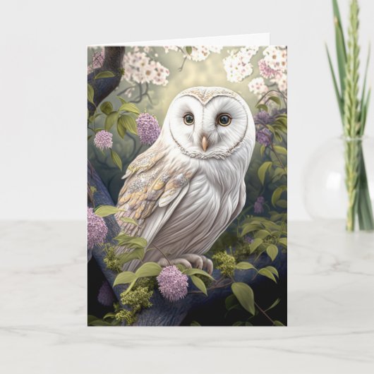 SNOWY OWL ALL-OCCASION BLANK CARD サンキューカード (正面)