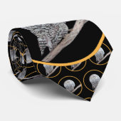 Snowy Owl and Moon Painting - Original Bird Art ネクタイ (ロール)