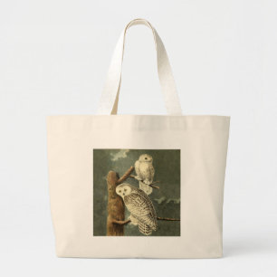 Snowy Owl Audubon Bird Artwork ラージトートバッグ
