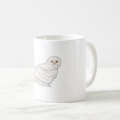 Snowy Owl bird species wildlife art コーヒーマグカップ (正面右)