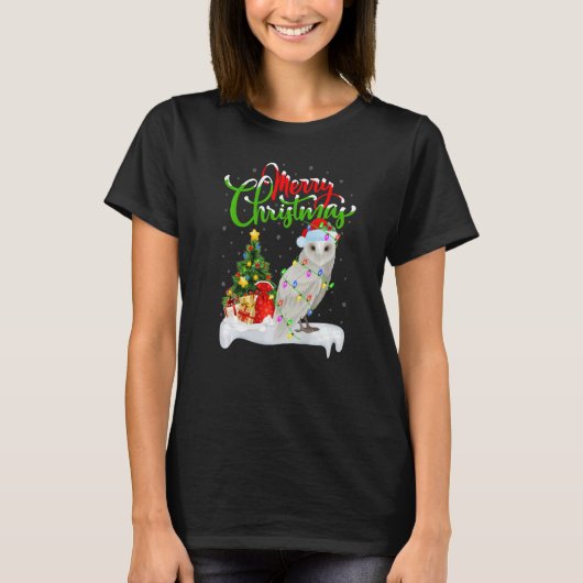 Snowy Owl Bird  Xmas Decorations Snowy Owl Christm Tシャツ (正面)