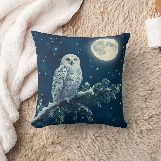 Snowy Owl Christmas クッション (ブランケット)