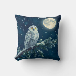 Snowy Owl Christmas クッション