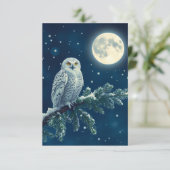 Snowy Owl fun Christmas card (スタンド正面)