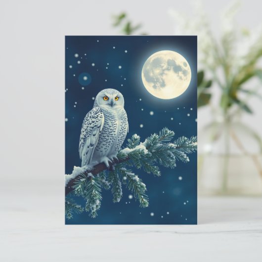 Snowy Owl fun Christmas card (スタンド正面)