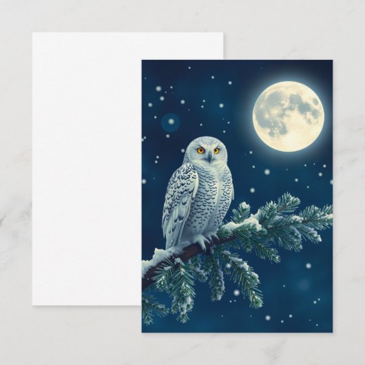 Snowy Owl fun Christmas card (正面/裏面)