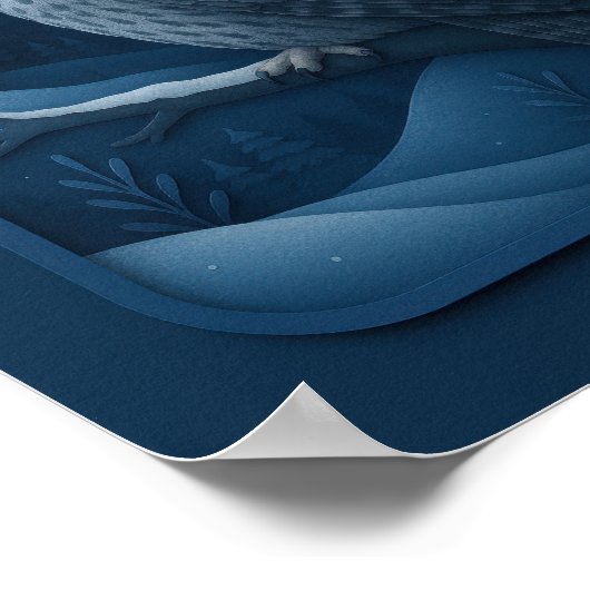 Snowy Owl in Moonlight ポスター (角)