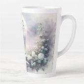 Snowy Owl in Moonlit Winter Garden カフェラテマグ (右)