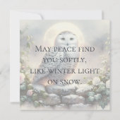 Snowy Owl in Moonlit Winter Garden カード (裏面)