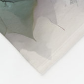 Snowy Owl in Moonlit Winter Garden フリースブランケット (角)