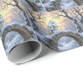 Snowy Owl On a Stone Arch ラッピングペーパー (ロールコーナー)