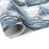 Snowy Owl On a Winter Tree Branch ラッピングペーパー (ロールコーナー)