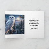 Snowy Owl Personalized Happy Birthday  カード (内部)