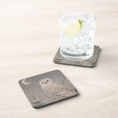 Snowy Owl Plastic Coaster, Japanese Moon Pagoda De コースター (右側)