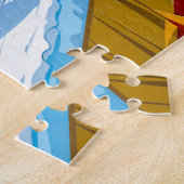 Snowy Owl Ski Jumping from a Winter Ski Ramp ジグソーパズル (側面)