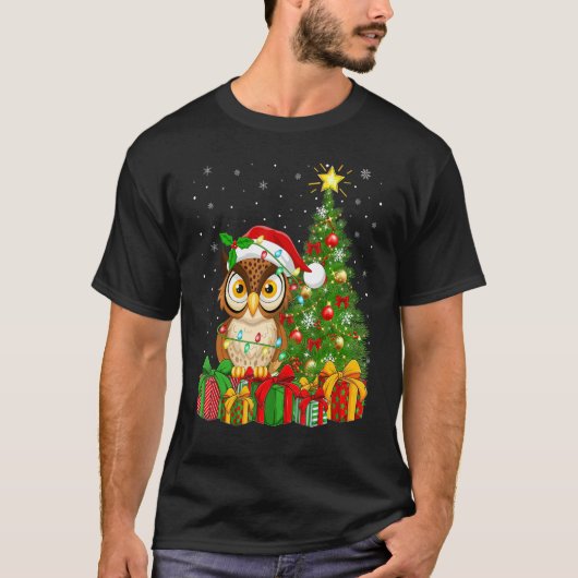 Snowy Owl   Xmas Holiday Santa Snowy Owl Christmas Tシャツ (正面)