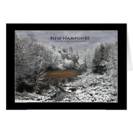 Snowy Oxbowニューハンプシャーカードの単独アメリカヘラジカ