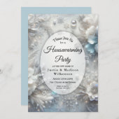 Snowy Petals in Frozen Bloom Housewarming Party 招待状 (正面/裏面)