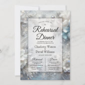 Snowy Petals in Frozen Bloom Rehearsal Dinner 招待状 (正面)