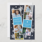 Snowy Photobooth Hanukkah Photo Collage シーズンカード (正面)