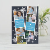 Snowy Photobooth Hanukkah Photo Collage シーズンカード (スタンド正面)