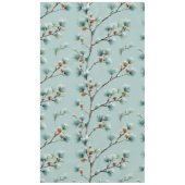 Snowy Pine Branches Winter Pattern Fleece Blanket テーブルクロス (正面)
