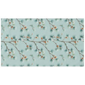 Snowy Pine Branches Winter Pattern Fleece Blanket テーブルクロス (正面(横))