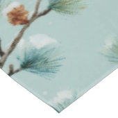 Snowy Pine Branches Winter Pattern Fleece Blanket テーブルクロス (アングル)
