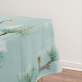 Snowy Pine Branches Winter Pattern Fleece Blanket テーブルクロス (インサイチュ)