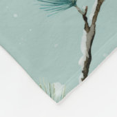 Snowy Pine Branches Winter Pattern Fleece Blanket フリースブランケット (角)
