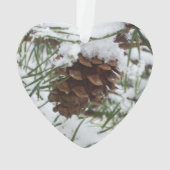 Snowy Pine Cone I冬自然撮影 オーナメント (裏面)