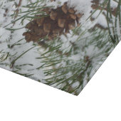 Snowy Pine Cone I冬自然撮影 カッティングボード (角)