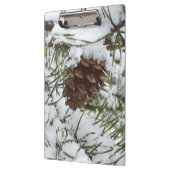 Snowy Pine Cone I冬自然撮影 クリップボード (左)