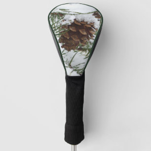 Snowy Pine Cone I冬自然撮影 ゴルフヘッドカバー