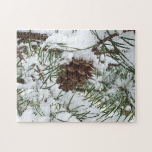 Snowy Pine Cone I冬自然撮影 ジグソーパズル