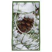 Snowy Pine Cone I冬自然撮影 スモールペーパーバッグ (正面)