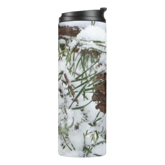 Snowy Pine Cone I冬自然撮影 タンブラー (回転左)