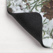 Snowy Pine Cone I冬自然撮影 マウスパッド (コーナー)