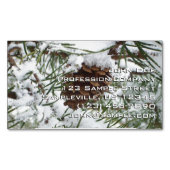 Snowy Pine Cone I冬自然撮影 マグネット名刺 (正面)
