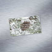 Snowy Pine Cone I冬自然撮影 マグネット名刺 (インサイチュ)