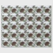 Snowy Pine Cone I冬自然撮影 ラッピングペーパー (フラット)