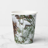 Snowy Pine Cone I冬自然撮影 紙コップ (裏面)