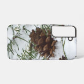 Snowy Pine Cone I冬自然撮影 Samsung Galaxyケース (裏面横)