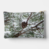 Snowy Pine Cone II冬の自然撮影 アクセサリーポーチ (裏面)
