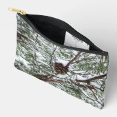 Snowy Pine Cone II冬の自然撮影 アクセサリーポーチ (見開き)